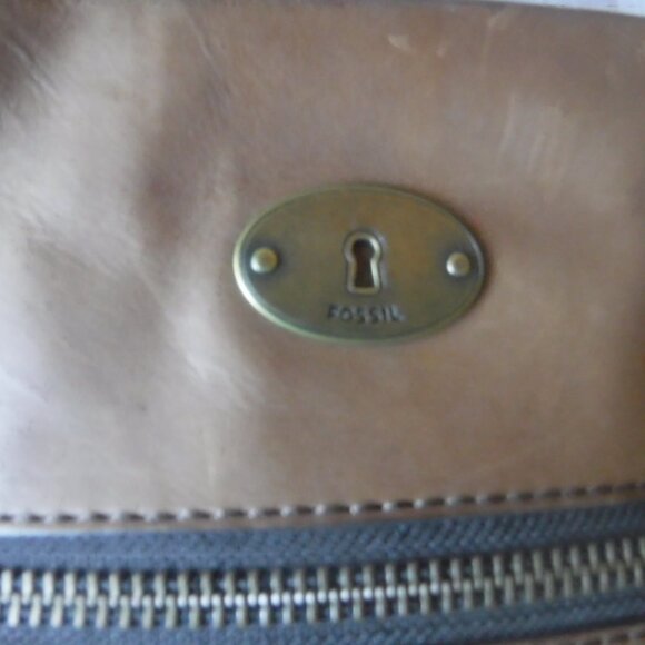 Leather Fossil Satchel Shoulder Bag Brown Purse - Picture 13 of 16